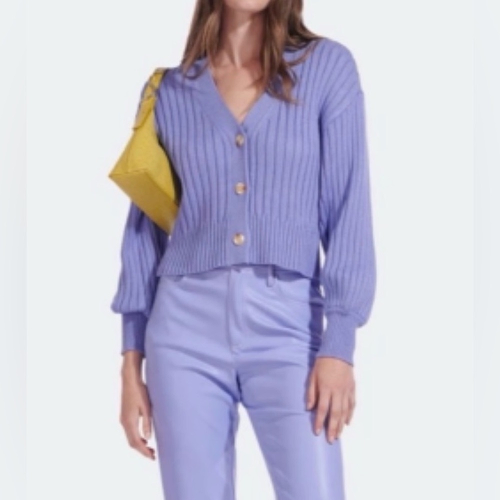 STAUD Lavender Cable Knit Sweater